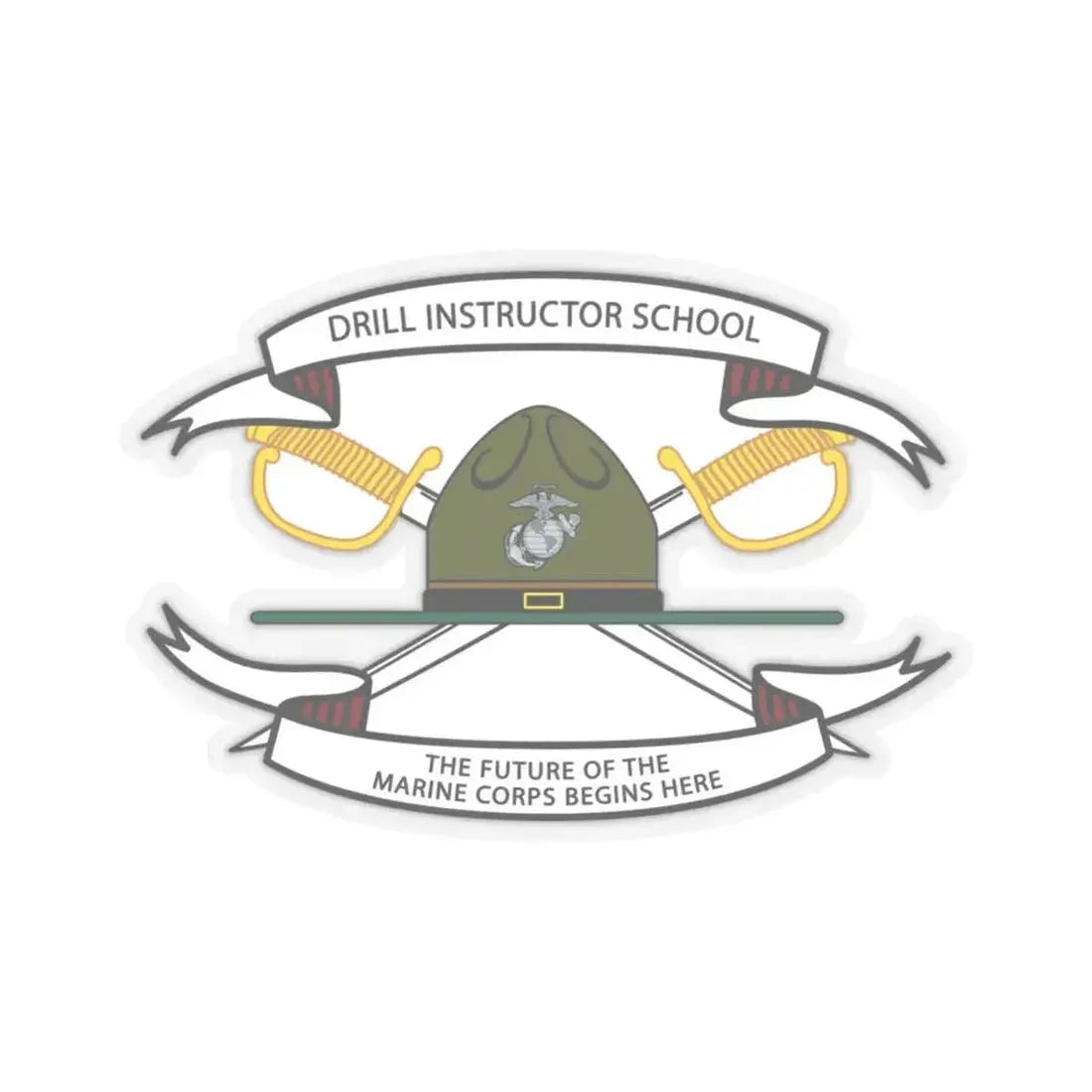 Drill Instructor School (USMC) STICKER Vinyl Kiss-Cut Decal 6 Inch Transparent - The Sticker Space