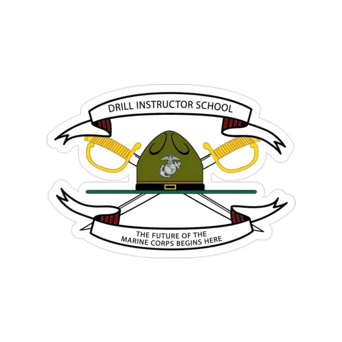 Drill Instructor School (USMC) Transparent STICKER Die-Cut Vinyl Decal 2 Inch - The Sticker Space