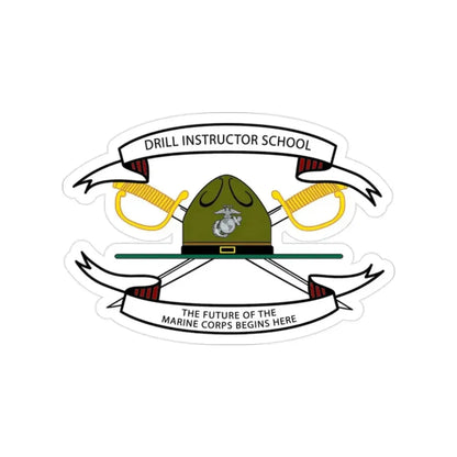 Drill Instructor School (USMC) Transparent STICKER Die-Cut Vinyl Decal 2 Inch - The Sticker Space