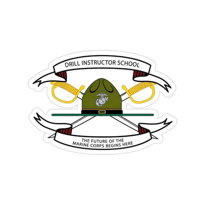 Drill Instructor School (USMC) Transparent STICKER Die-Cut Vinyl Decal 5 Inch - The Sticker Space