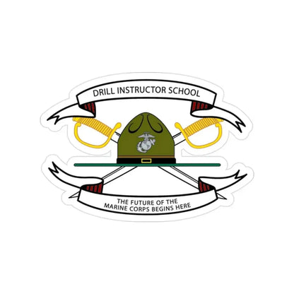 Drill Instructor School (USMC) Transparent STICKER Die-Cut Vinyl Decal - The Sticker Space
