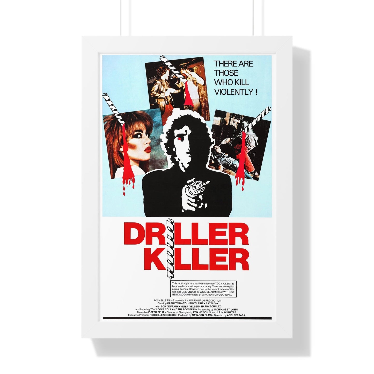 DRILLER KILLER 1979 - Framed Movie Poster-16″ x 24″-The Sticker Space