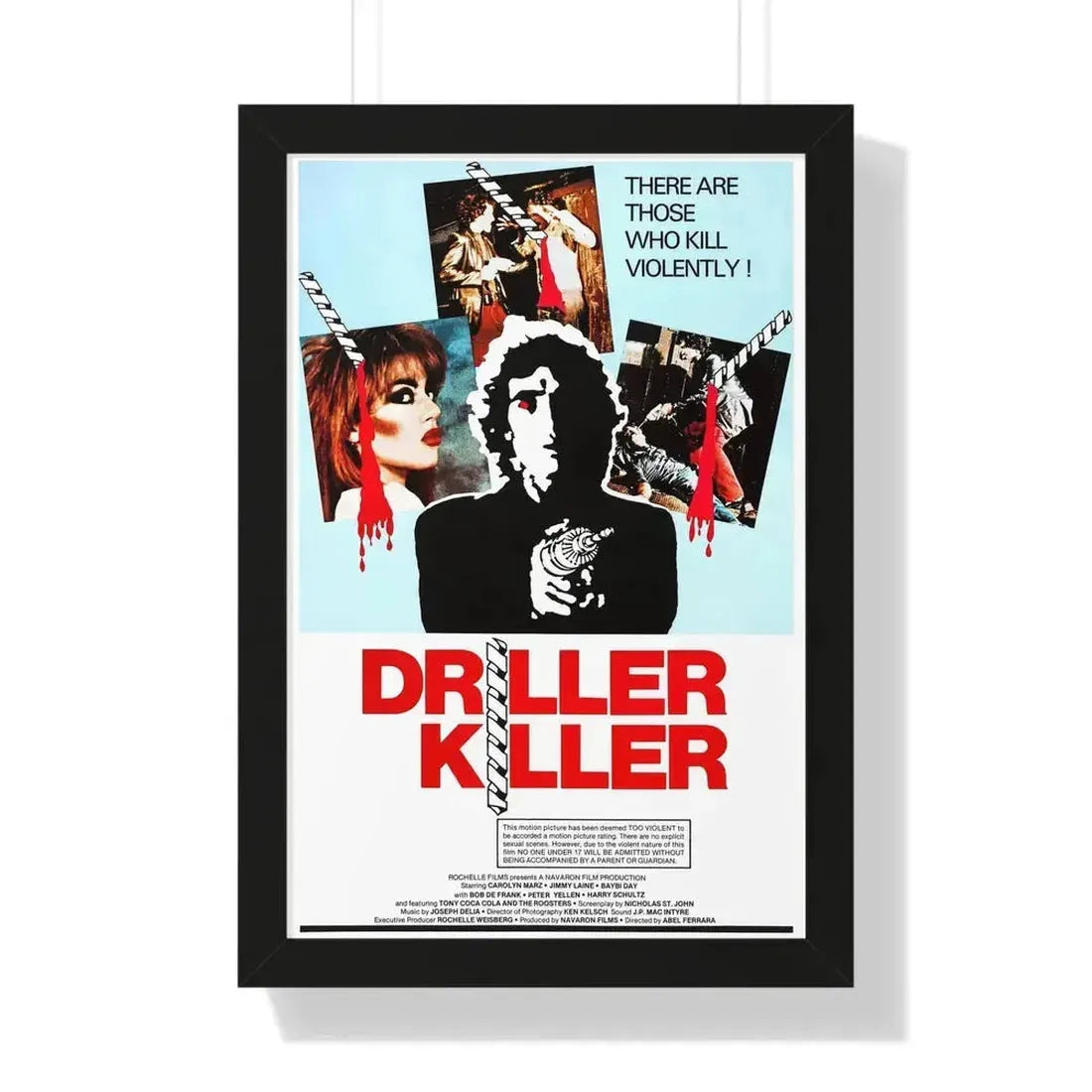 DRILLER KILLER 1979 - Framed Movie Poster - The Sticker Space