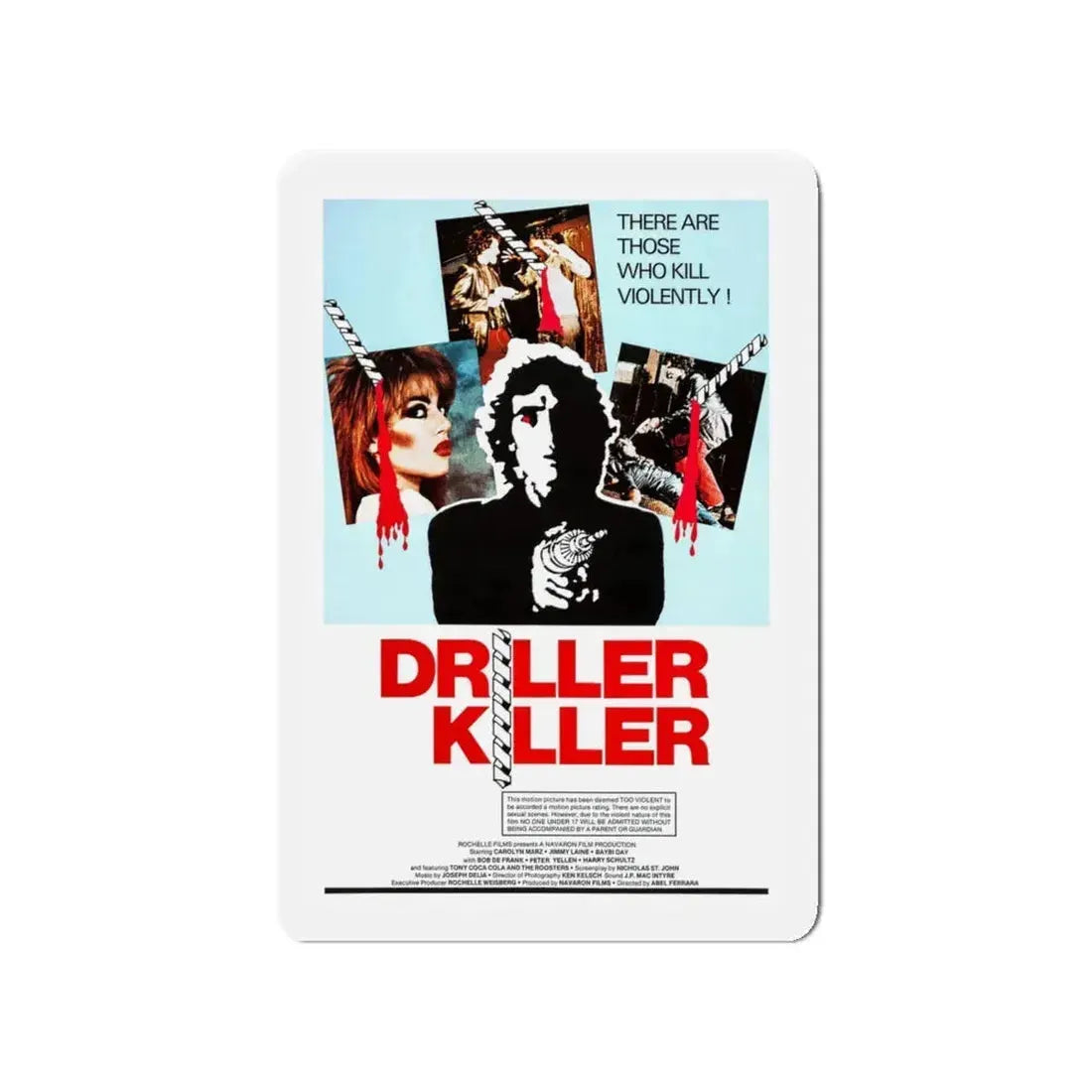 DRILLER KILLER 1979 Movie Poster - Refrigerator Magnet 4 Inch - The Sticker Space