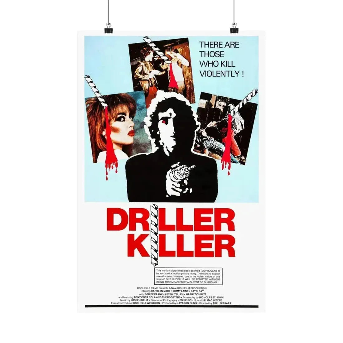 DRILLER KILLER 1979 - Paper Movie Poster - The Sticker Space