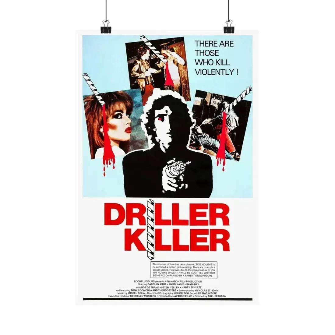 DRILLER KILLER 1979 - Paper Movie Poster - The Sticker Space