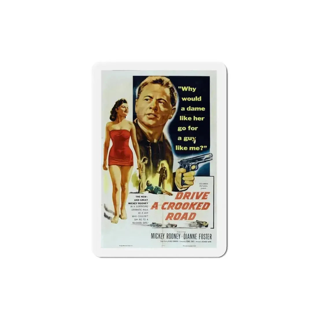 Drive a Crooked Road 1954 Movie Poster Refrigerator Magnet - The Sticker Space