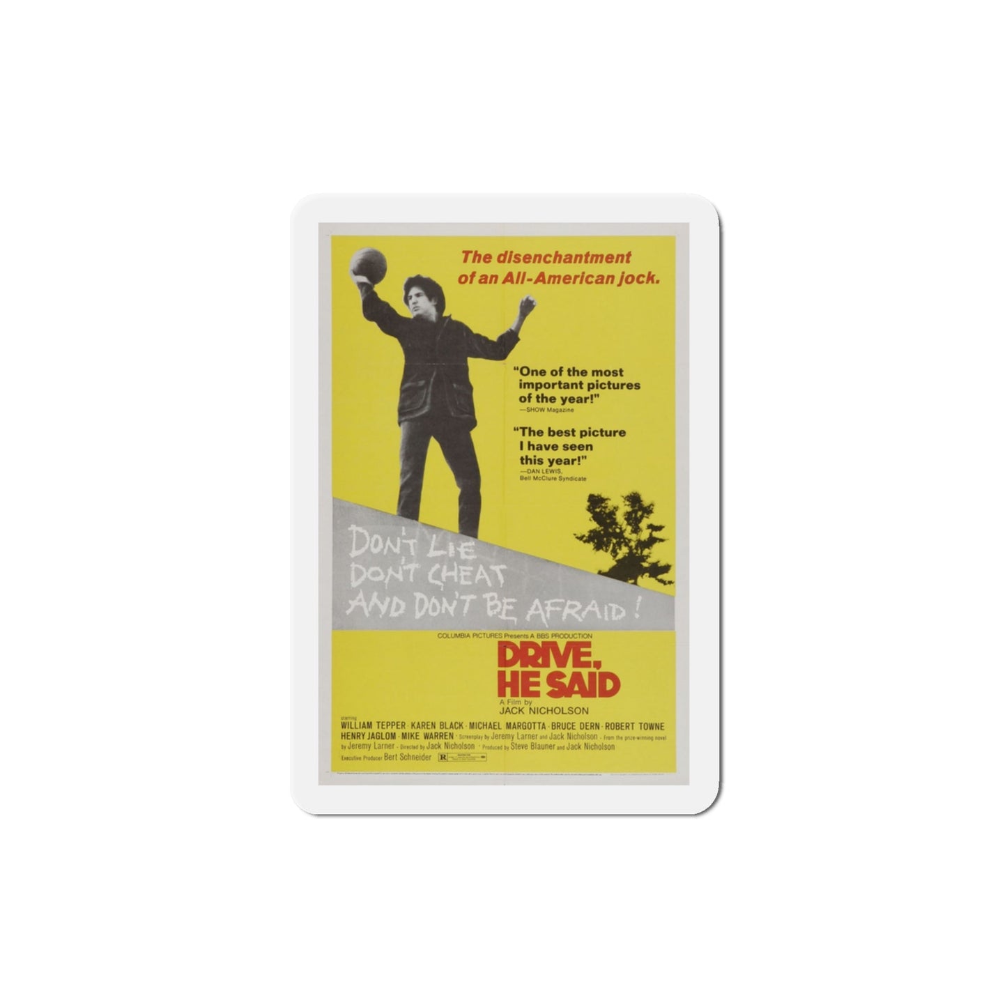 Drive He Said 1971 Movie Poster Die-Cut Magnet-3 Inch-The Sticker Space