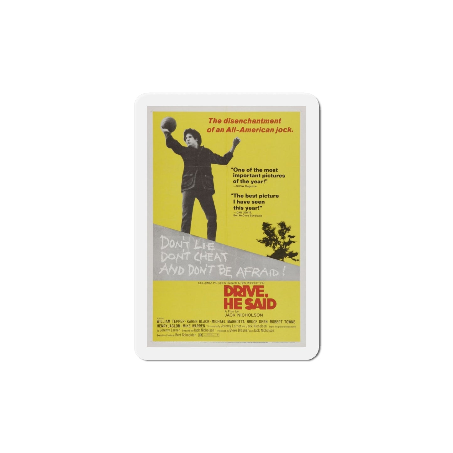 Drive He Said 1971 Movie Poster Die-Cut Magnet-6 Inch-The Sticker Space