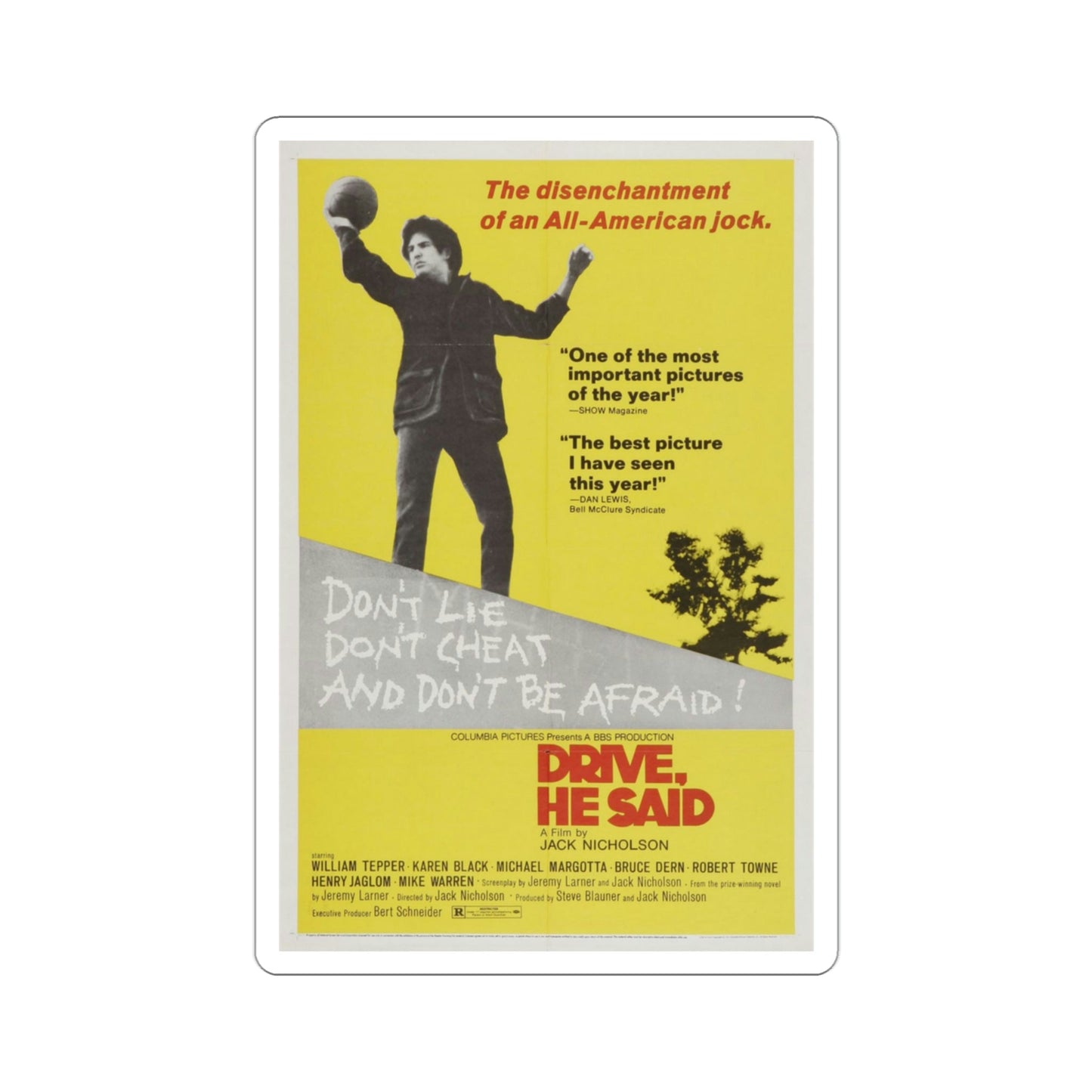 Drive He Said 1971 Movie Poster STICKER Vinyl Die-Cut Decal-3 Inch-The Sticker Space