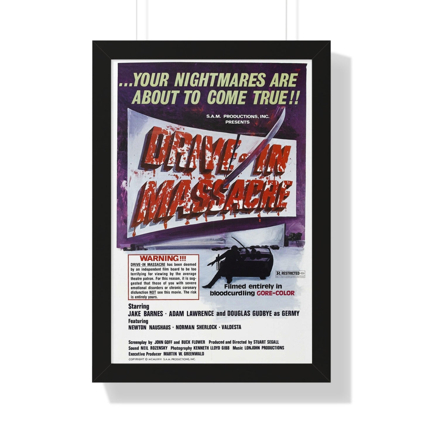 DRIVE-IN MASSACRE 1976 - Framed Movie Poster-16″ x 24″-The Sticker Space