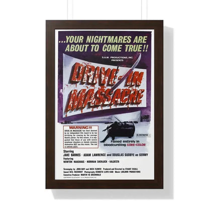 DRIVE-IN MASSACRE 1976 - Framed Movie Poster 16″ x 24″ Walnut - The Sticker Space