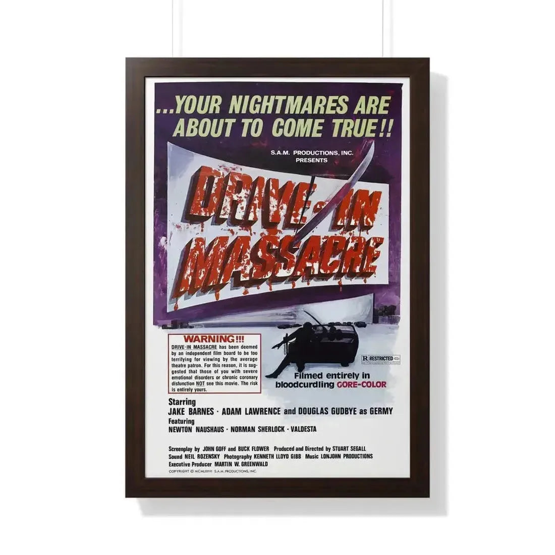 DRIVE-IN MASSACRE 1976 - Framed Movie Poster - The Sticker Space