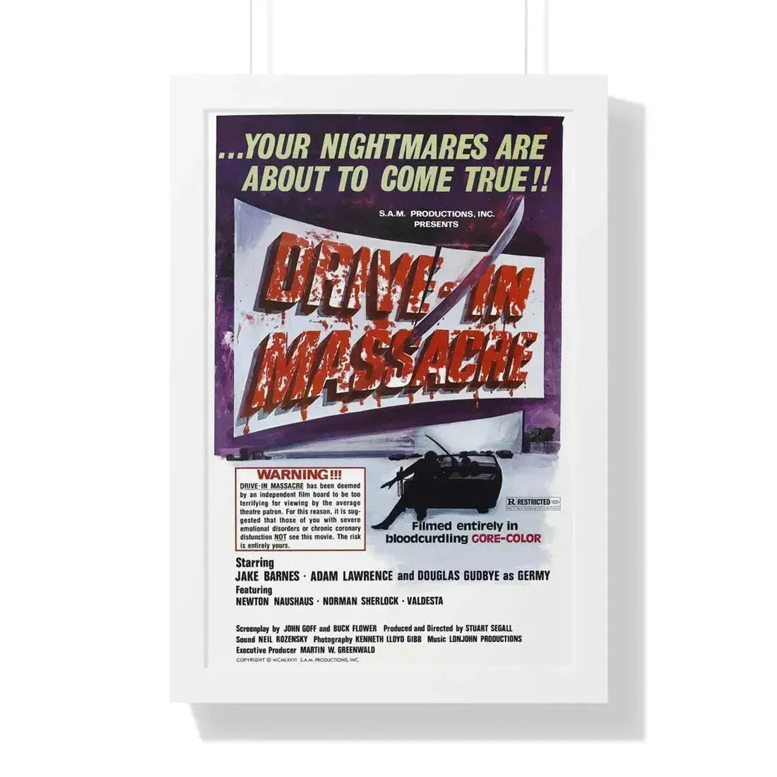 DRIVE-IN MASSACRE 1976 - Framed Movie Poster - The Sticker Space