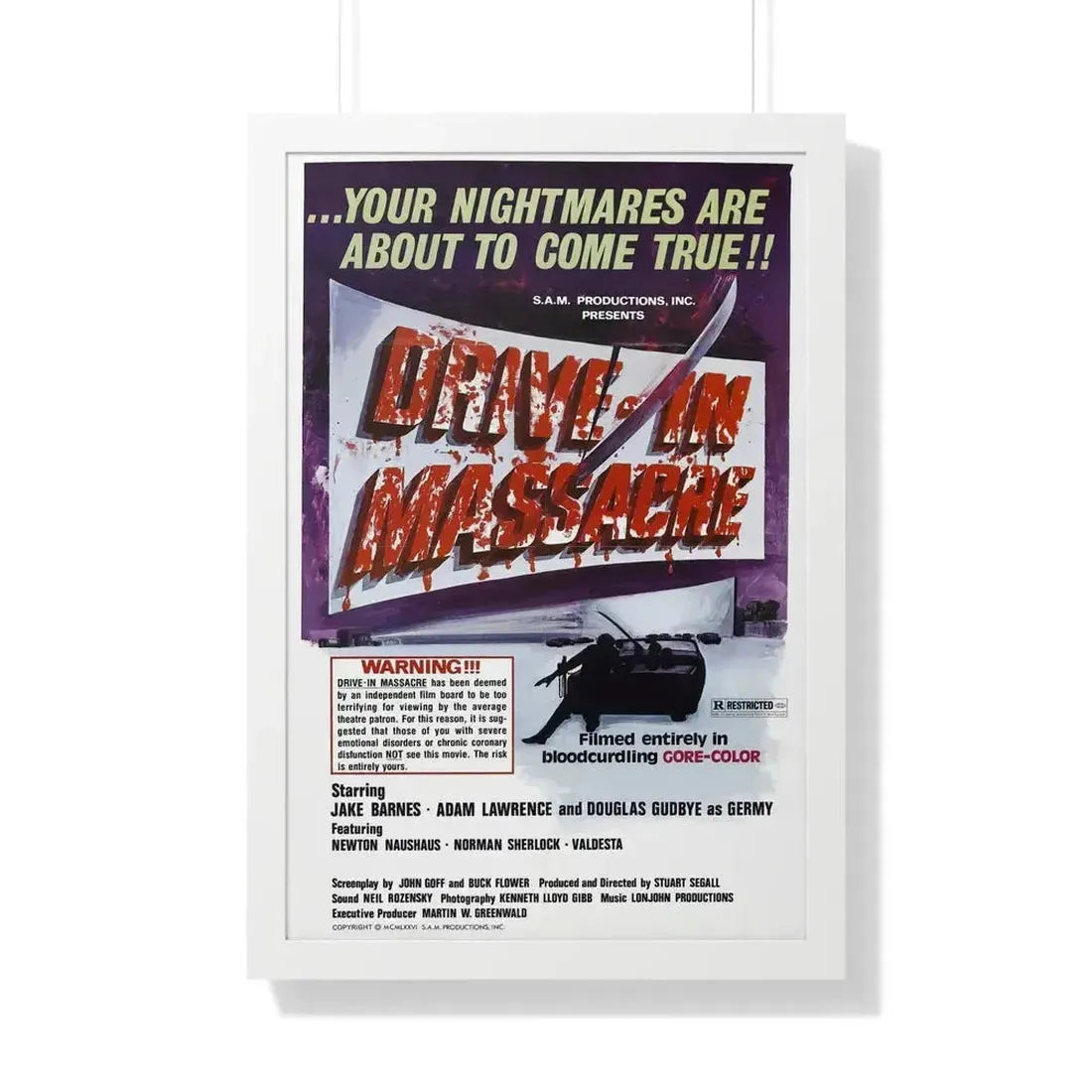 DRIVE-IN MASSACRE 1976 - Framed Movie Poster - The Sticker Space