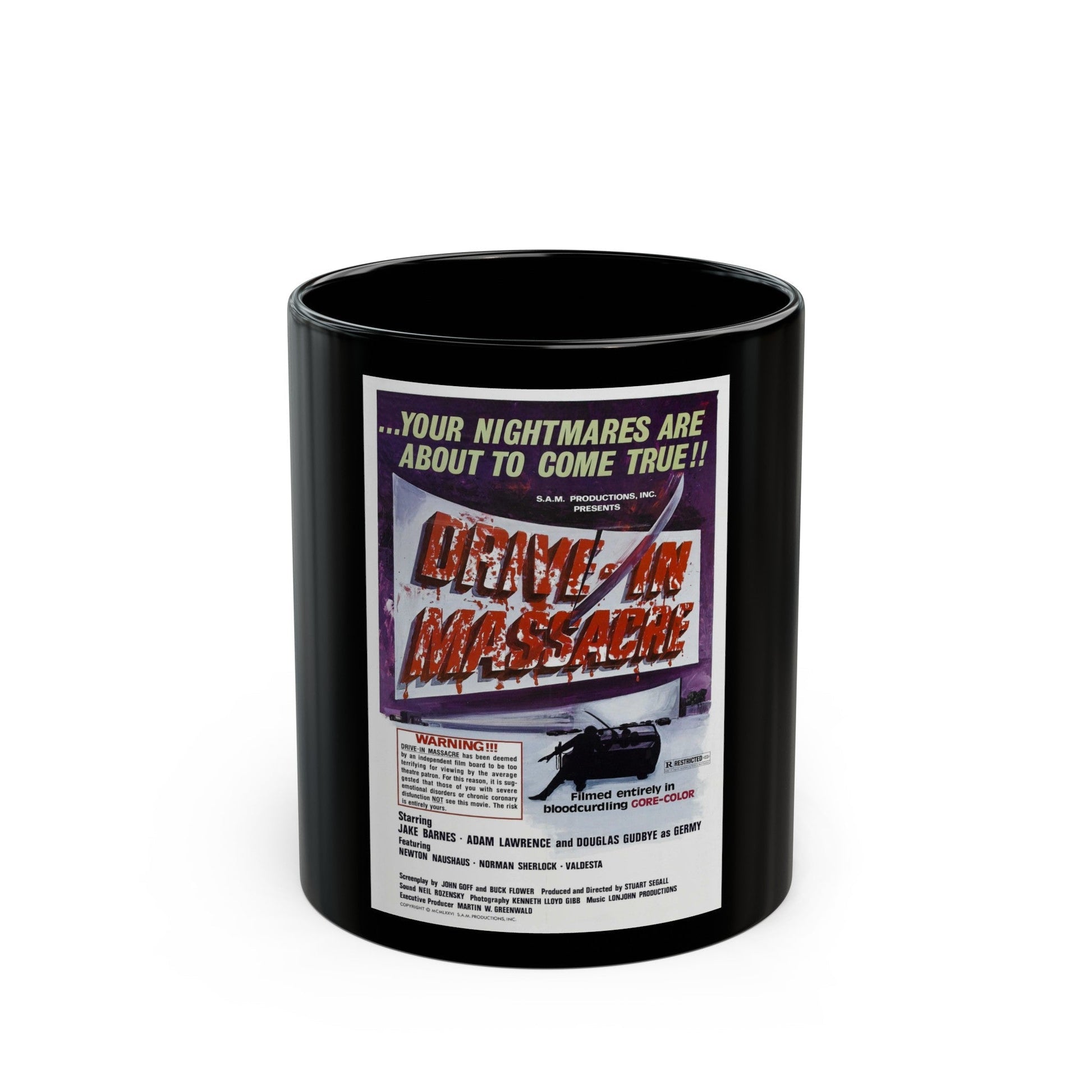 DRIVE-IN MASSACRE 1976 Movie Poster - Black Coffee Mug-11oz-The Sticker Space