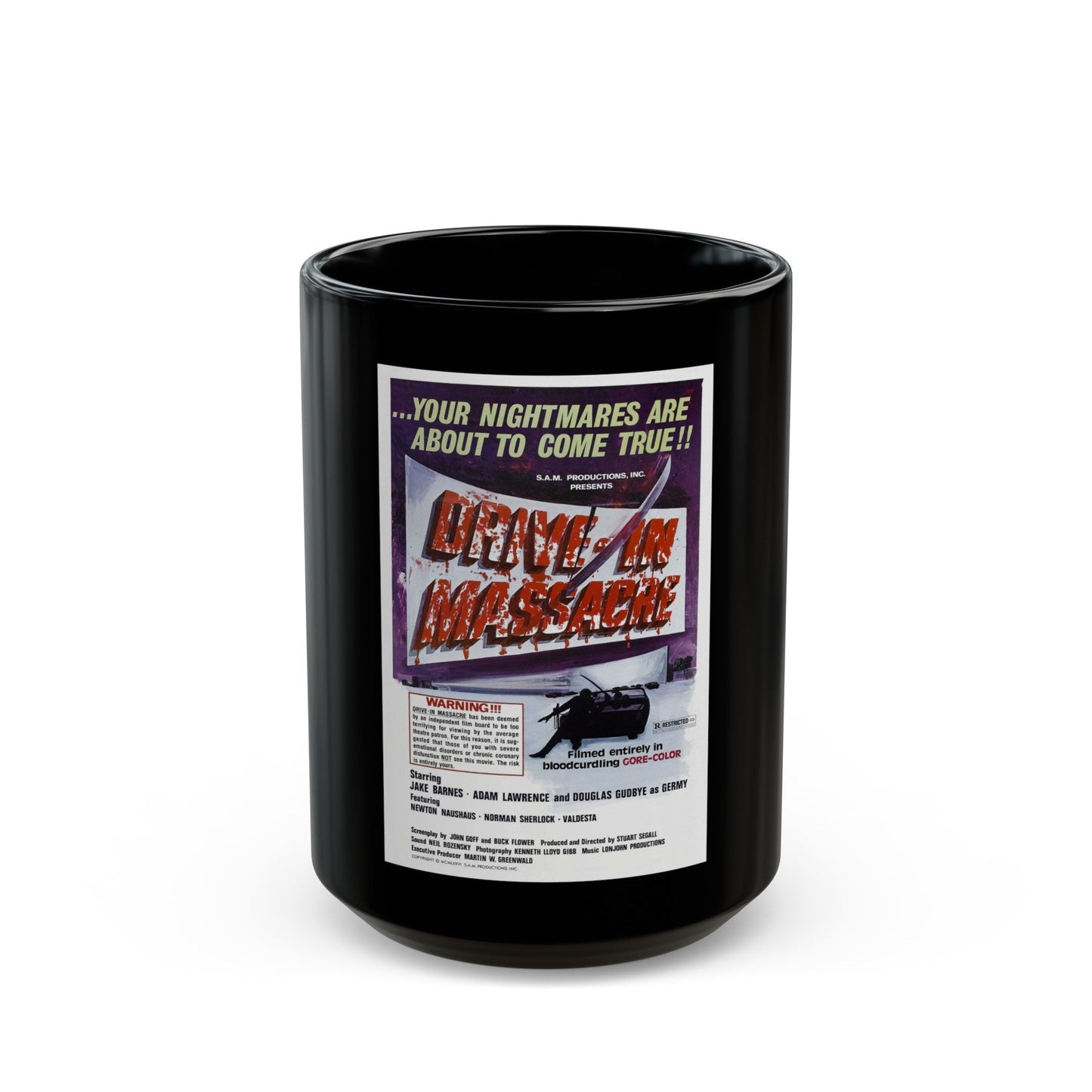 DRIVE-IN MASSACRE 1976 Movie Poster - Black Coffee Mug-15oz-The Sticker Space