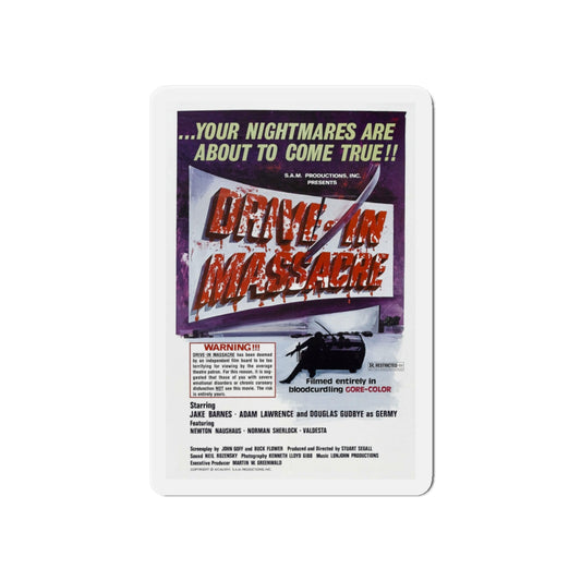 DRIVE-IN MASSACRE 1976 Movie Poster - Die-Cut Magnet-6 × 6"-The Sticker Space