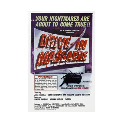 DRIVE-IN MASSACRE 1976 - Paper Movie Poster - The Sticker Space