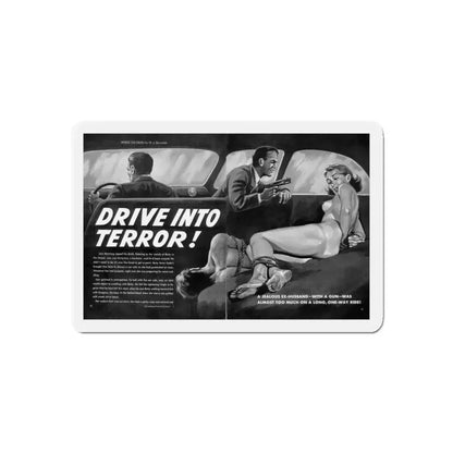 Drive Into Terror, Spree magazine, No. 38 - 1963 (Magazine Illustration) Refrigerator Magnet 4 Inch Die-Cut - The Sticker Space
