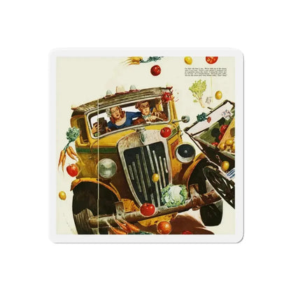 Driving Lesson Gone Bad, Collier's magazine, 1946 (Magazine Illustration) Refrigerator Magnet - The Sticker Space
