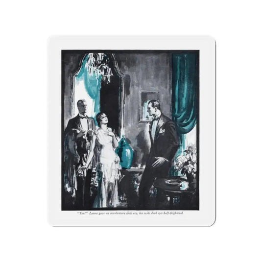 Driving Mists (2), McCall's magazine, March 1930 (Magazine Illustration) Refrigerator Magnet 2 Inch Die-Cut - The Sticker Space