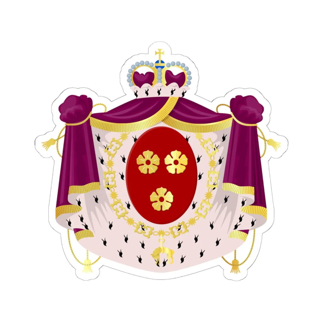 Drogenbos wapen (Belgium) (Coat of Arms) STICKER Vinyl Kiss-Cut Decal 6 Inch White - The Sticker Space
