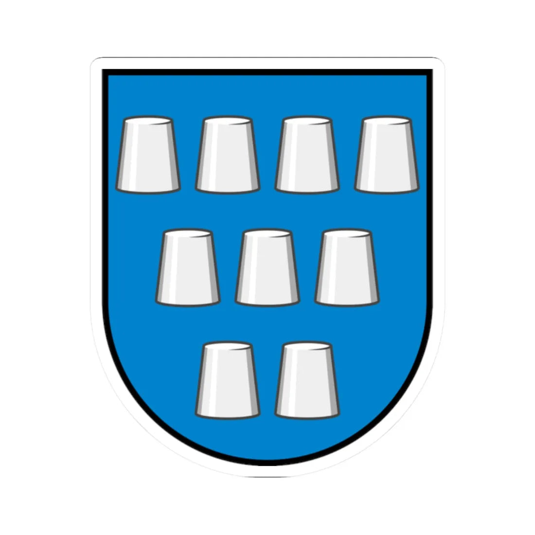 Drohobych coat of arms escutcheon (Ukraine) (Coat of Arms) STICKER Vinyl Kiss-Cut Decal 2 Inch White - The Sticker Space