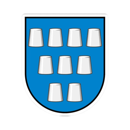 Drohobych coat of arms escutcheon (Ukraine) (Coat of Arms) STICKER Vinyl Kiss-Cut Decal 2 Inch White - The Sticker Space