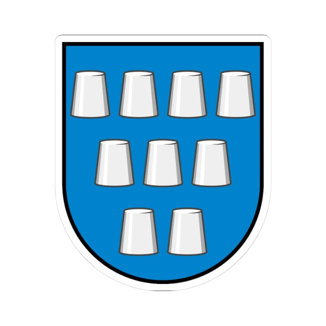 Drohobych coat of arms escutcheon (Ukraine) (Coat of Arms) STICKER Vinyl Kiss-Cut Decal 3 Inch White - The Sticker Space