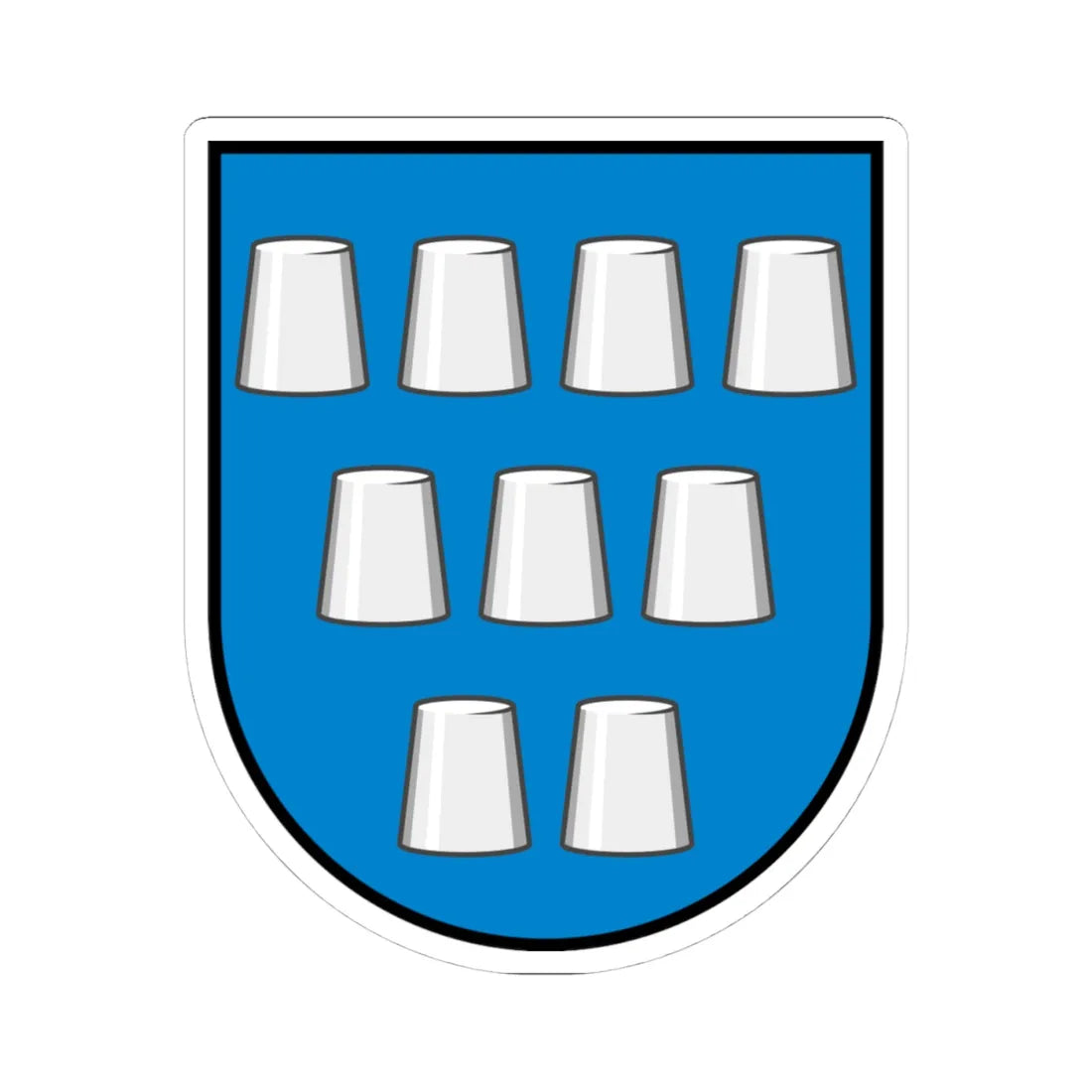 Drohobych coat of arms escutcheon (Ukraine) (Coat of Arms) STICKER Vinyl Kiss-Cut Decal 4 Inch White - The Sticker Space