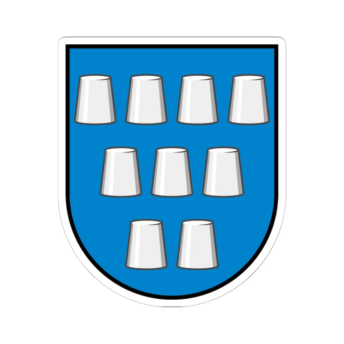 Drohobych coat of arms escutcheon (Ukraine) (Coat of Arms) STICKER Vinyl Kiss-Cut Decal 6 Inch White - The Sticker Space