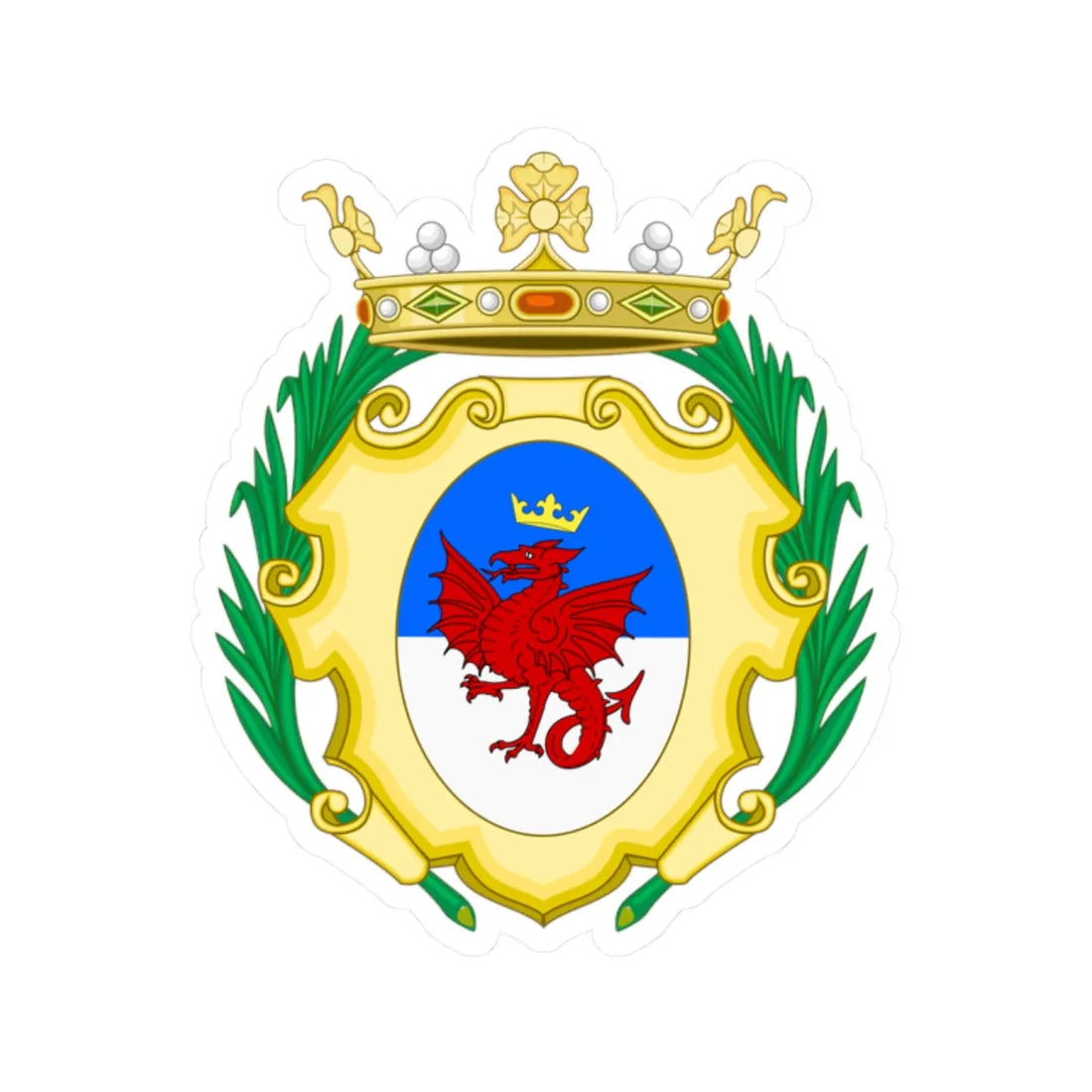 Dronero-Stemma (Italy) (Coat of Arms) STICKER Vinyl Kiss-Cut Decal 2 Inch White - The Sticker Space