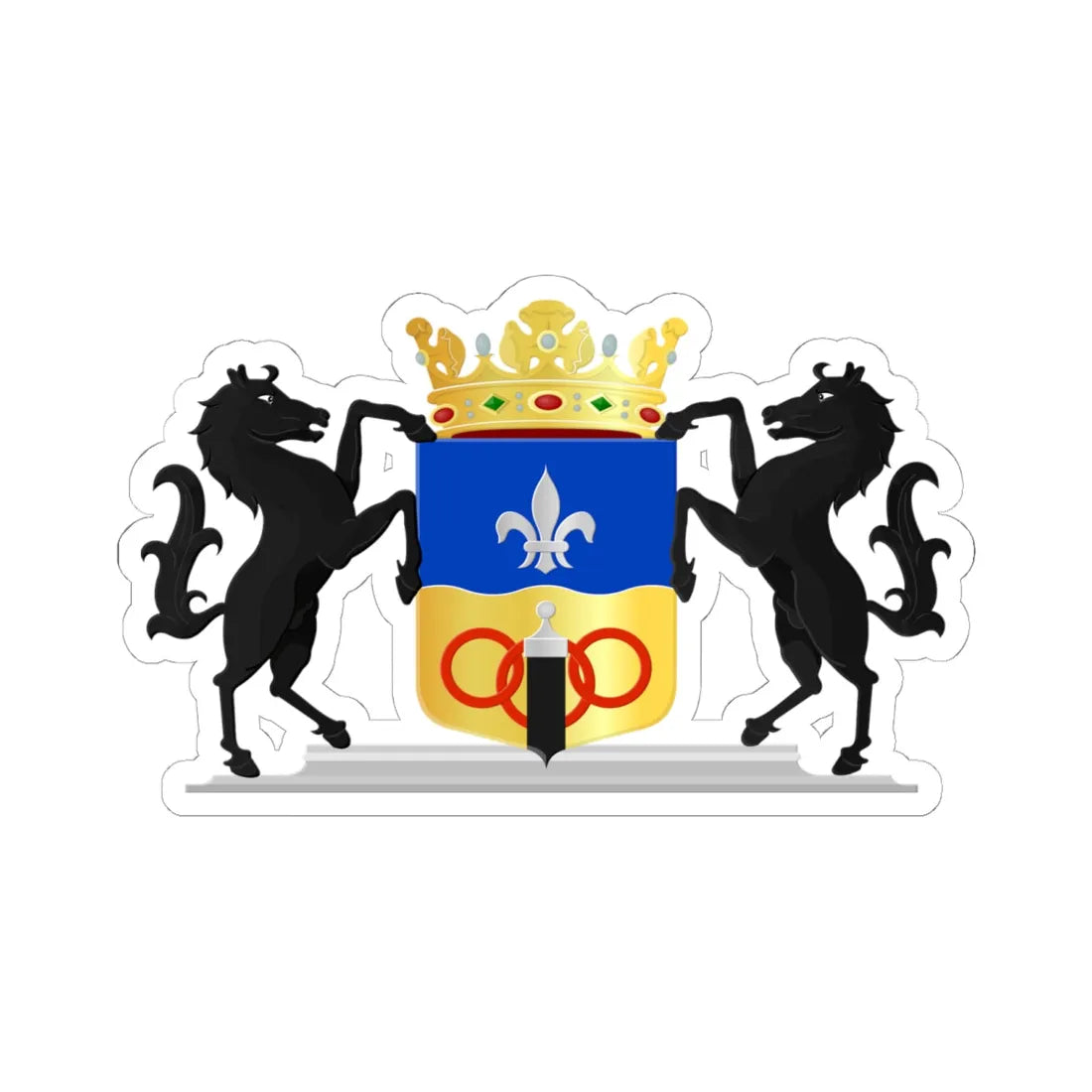 Dronten wapen (Netherlands) (Coat of Arms) STICKER Vinyl Kiss-Cut Decal 6 Inch White - The Sticker Space