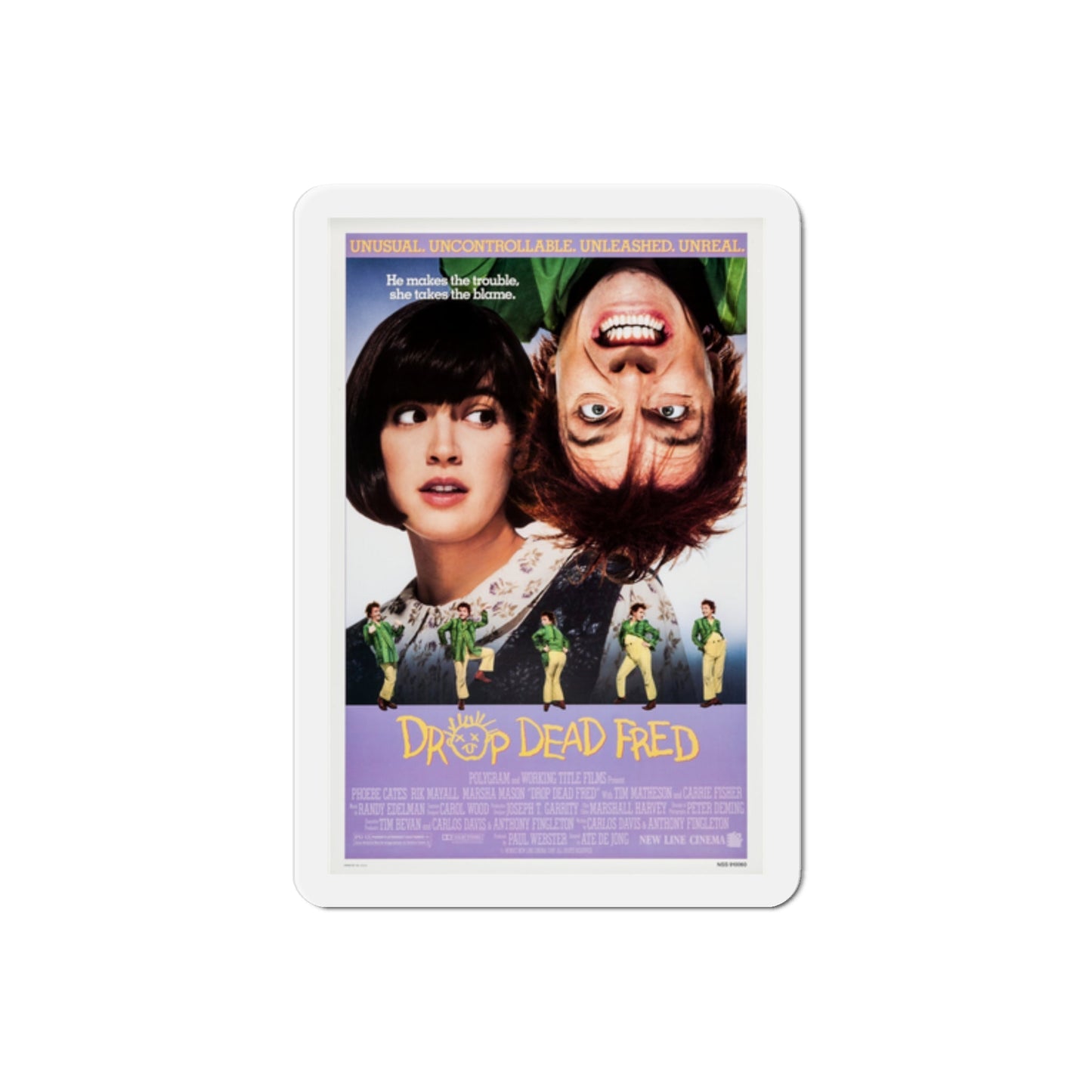 Drop Dead Fred 1991 Movie Poster Die-Cut Magnet-2" x 2"-The Sticker Space