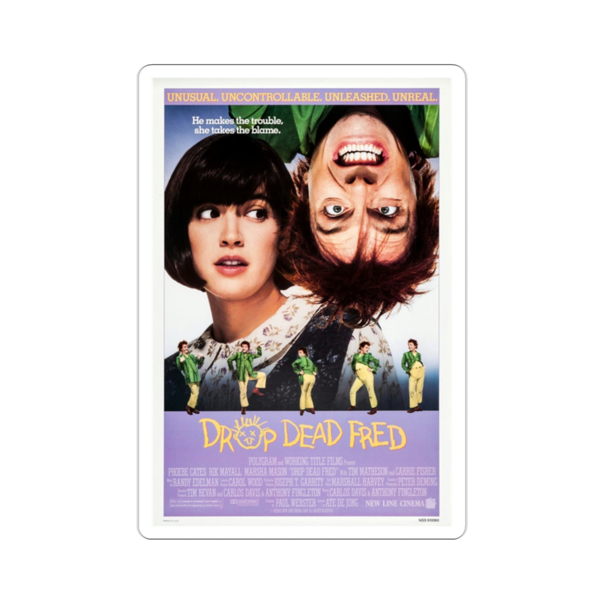 Drop Dead Fred 1991 Movie Poster STICKER Vinyl Die-Cut Decal-2 Inch-The Sticker Space