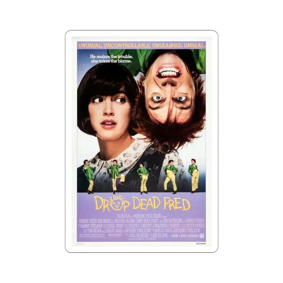 Drop Dead Fred 1991 Movie Poster STICKER Vinyl Die-Cut Decal 4 Inch - The Sticker Space