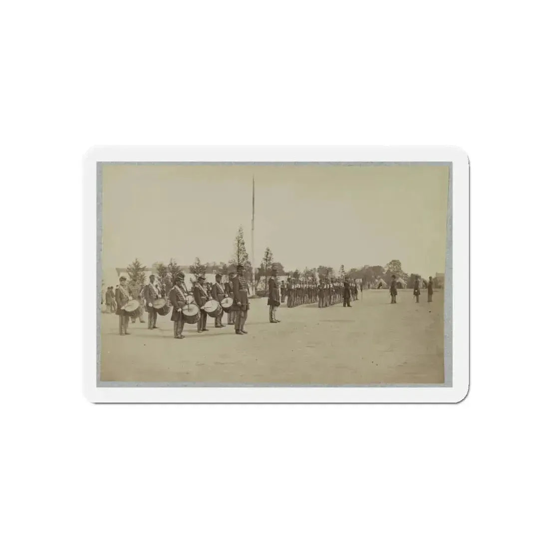 Drum Corps Stands In Front Of Union Soldiers In Formation (U.S. Civil War) Refrigerator Magnet 5 Inch Die-Cut - The Sticker Space