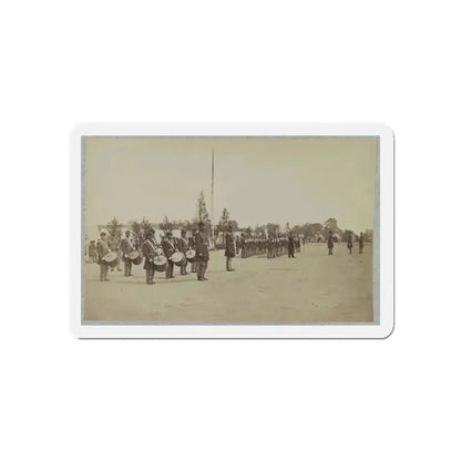Drum Corps Stands In Front Of Union Soldiers In Formation (U.S. Civil War) Refrigerator Magnet 5 Inch Die-Cut - The Sticker Space