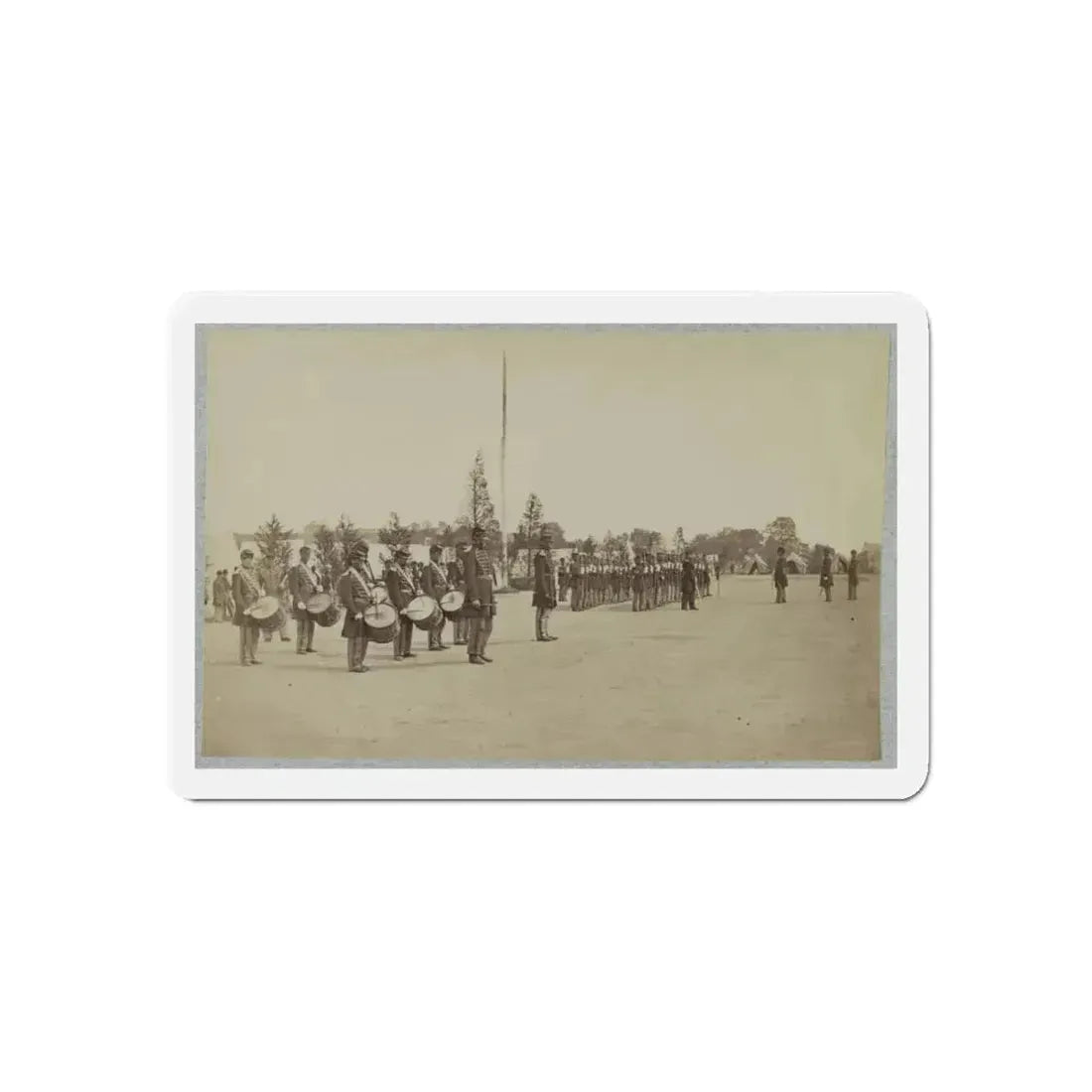 Drum Corps Stands In Front Of Union Soldiers In Formation (U.S. Civil War) Refrigerator Magnet 6 Inch Die-Cut - The Sticker Space