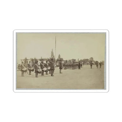 Drum Corps Stands in Front of Union Soldiers in Formation (U.S. Civil War) STICKER Vinyl Kiss-Cut Decal 4 Inch White - The Sticker Space