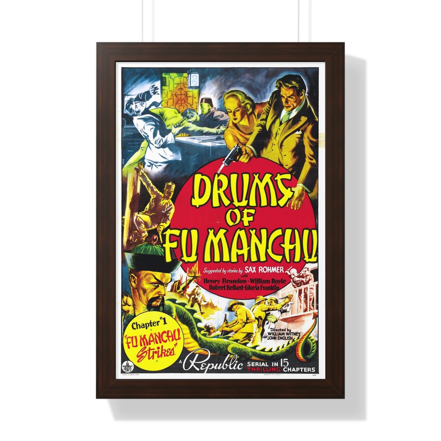 DRUMS OF FU MANCHU 1940 - Framed Movie Poster-16″ x 24″-The Sticker Space