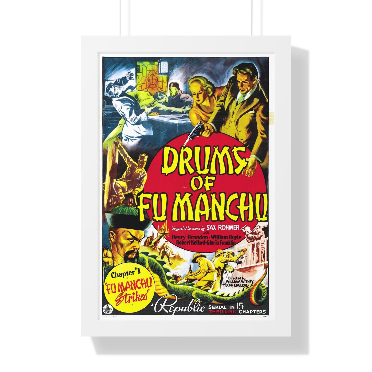 DRUMS OF FU MANCHU 1940 - Framed Movie Poster-16″ x 24″-The Sticker Space