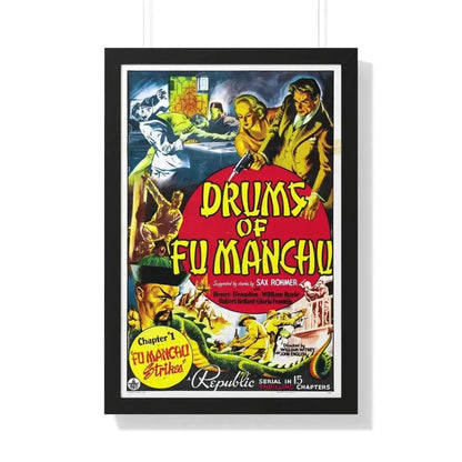 DRUMS OF FU MANCHU 1940 - Framed Movie Poster 20" x 30" Black - The Sticker Space