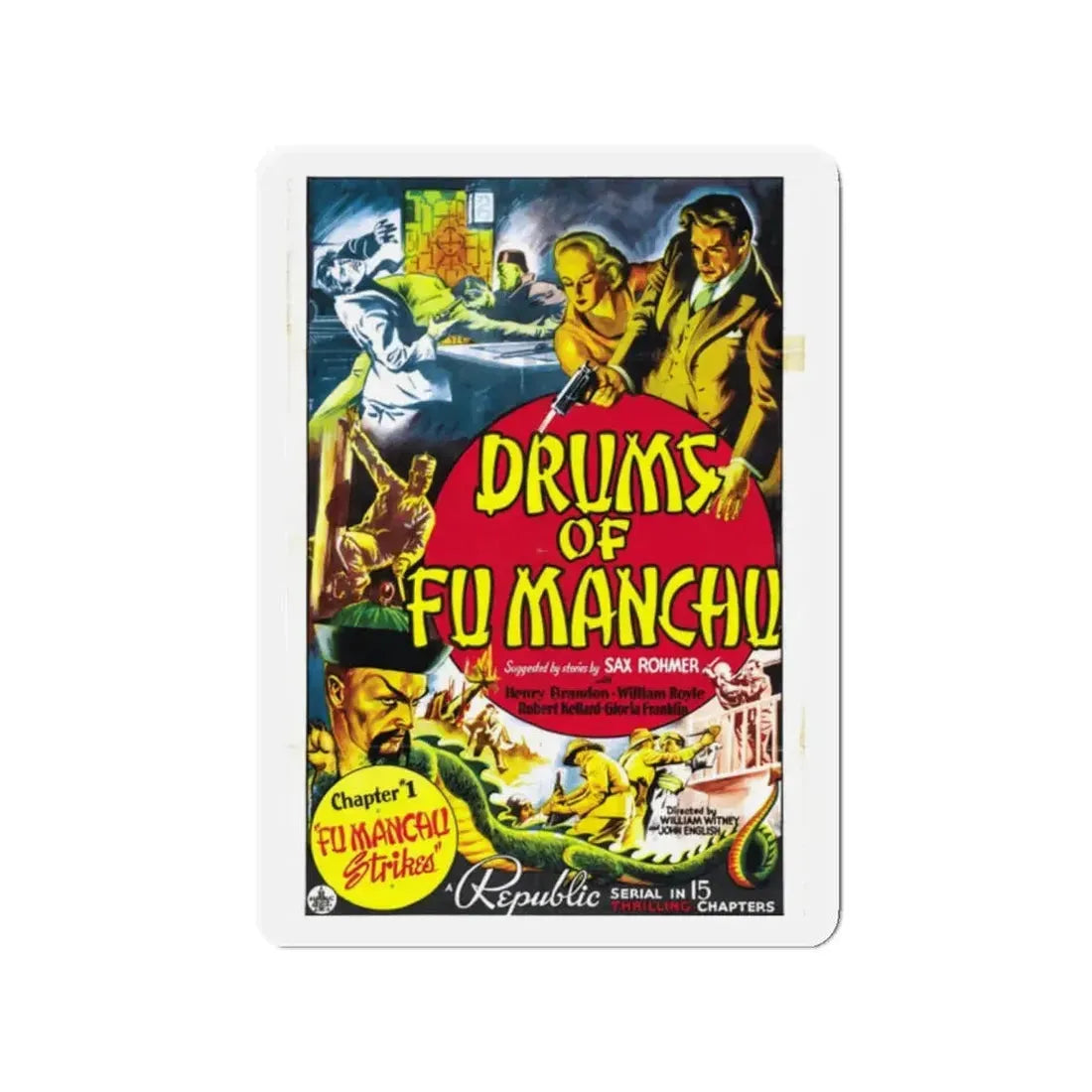 DRUMS OF FU MANCHU 1940 Movie Poster - Refrigerator Magnet 2 Inch - The Sticker Space