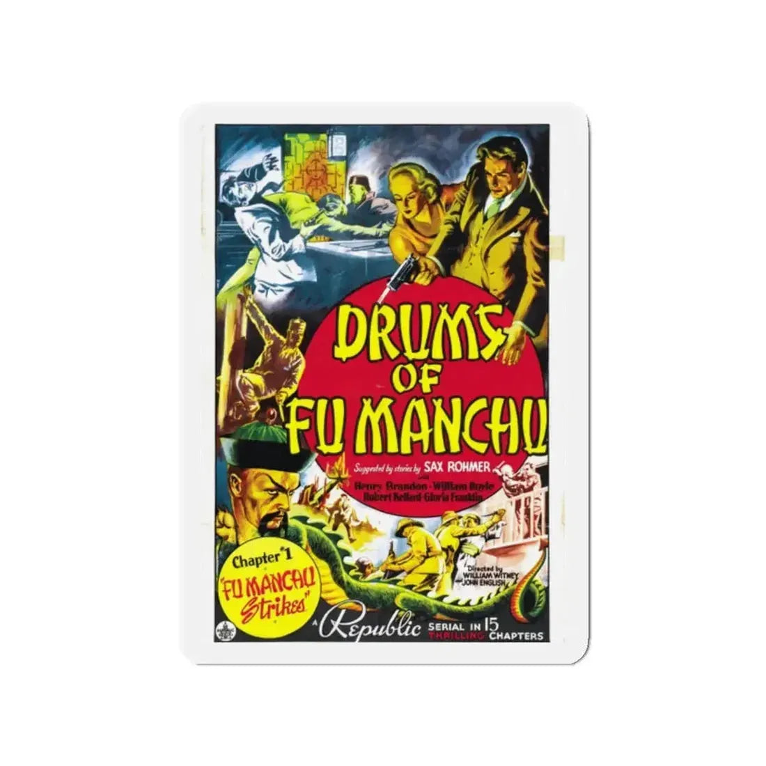 DRUMS OF FU MANCHU 1940 Movie Poster - Refrigerator Magnet - The Sticker Space