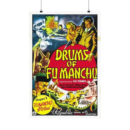 DRUMS OF FU MANCHU 1940 - Paper Movie Poster 20″ x 30″ Matte - The Sticker Space