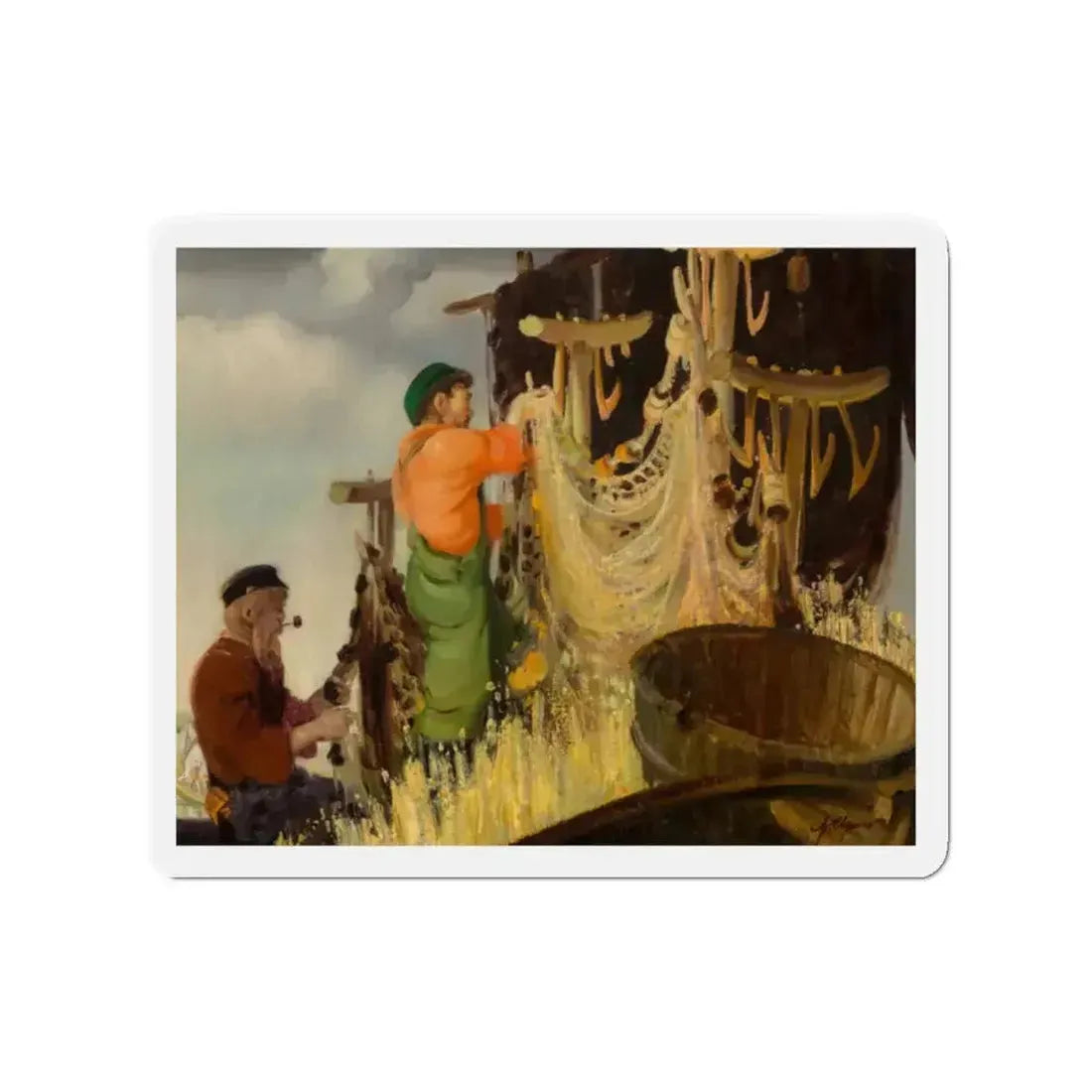 Drying Nets, Mont Saint Pierre (Magazine Illustration) Refrigerator Magnet - The Sticker Space