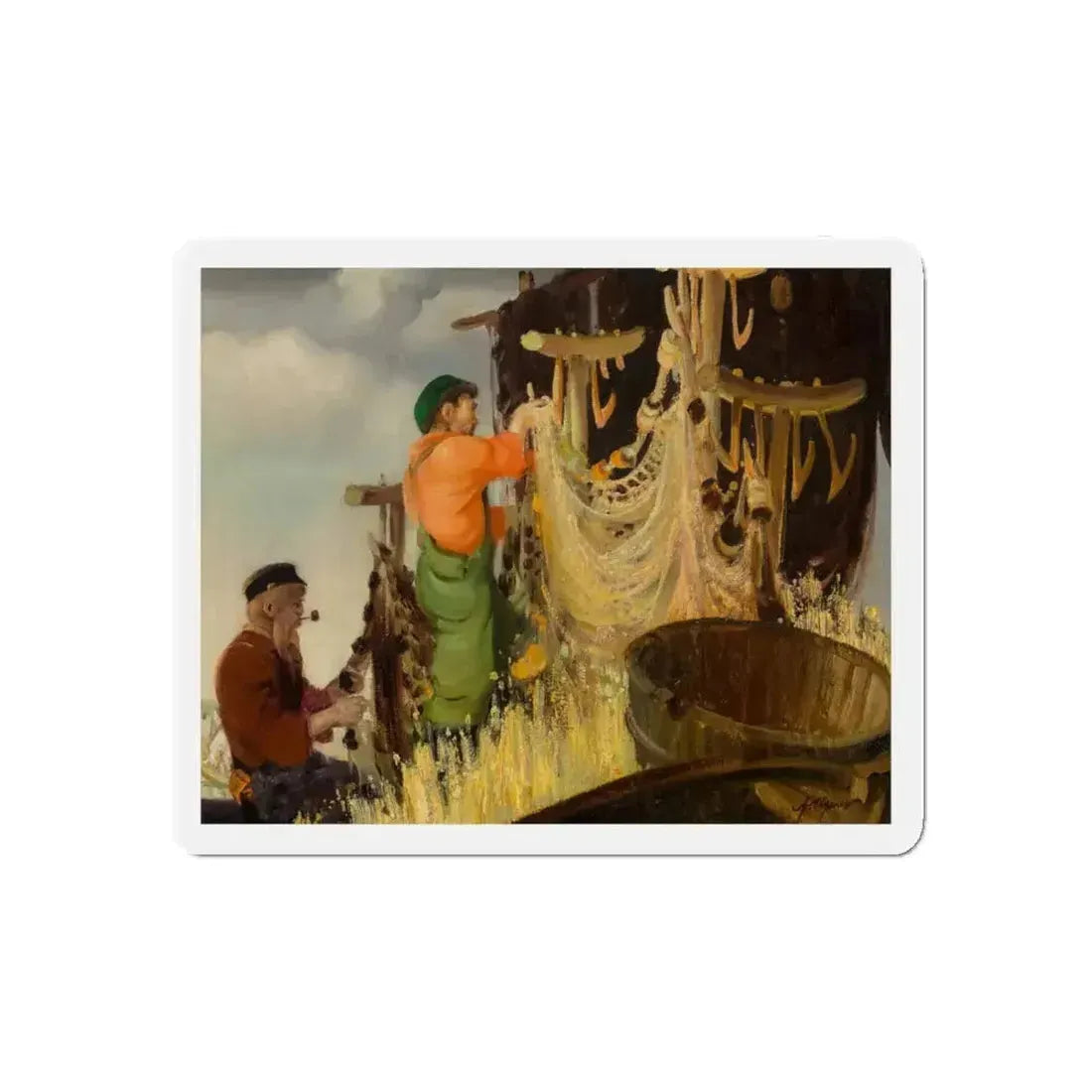 Drying Nets, Mont Saint Pierre (Magazine Illustration) Refrigerator Magnet - The Sticker Space