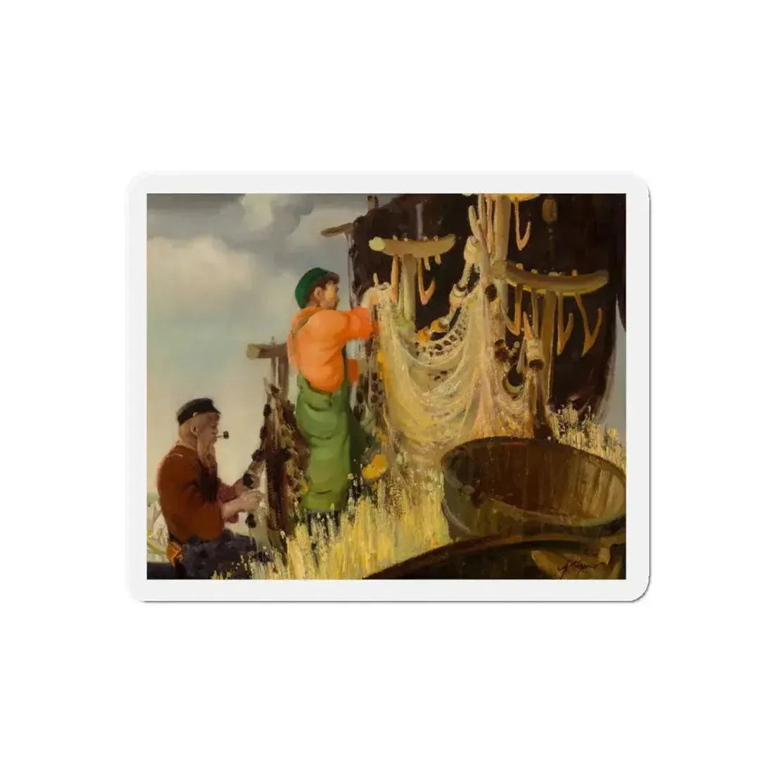 Drying Nets, Mont Saint Pierre (Magazine Illustration) Refrigerator Magnet - The Sticker Space